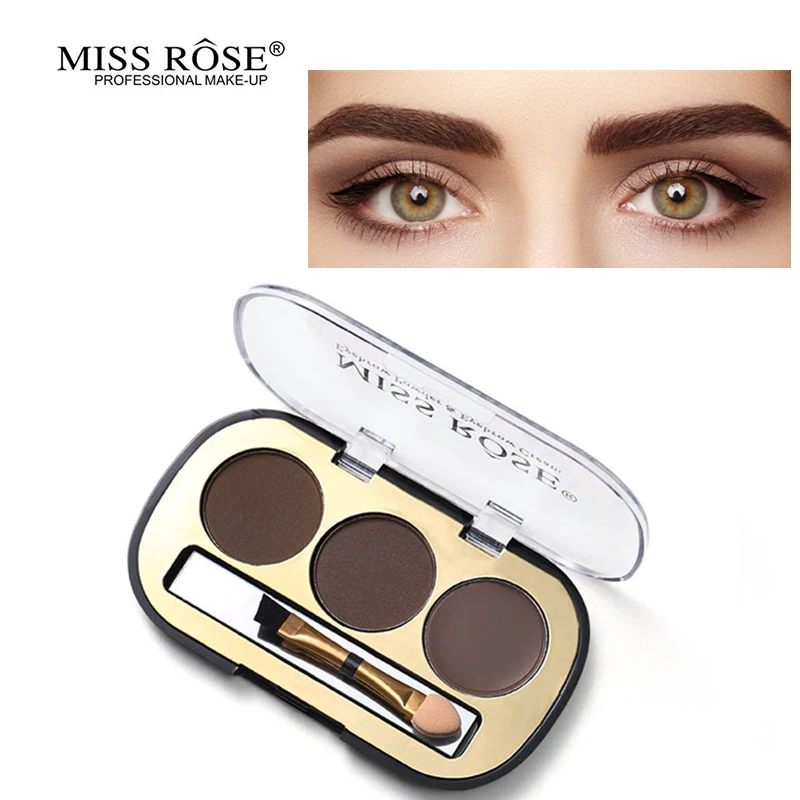 Miss Rose макияж 3 Цвета Палитра для бровей 2 цвета пудра 1 Цвет Крем татуажа Гель