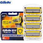 Лезвия для бритвы Gillette Fusion Proshield, профессиональные мужские прямые Сменные t-образные головки, 4 шт.
