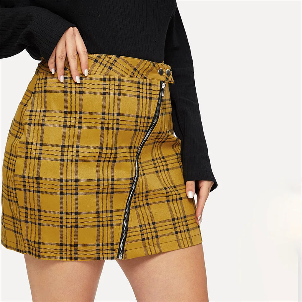 Женские юбки осенне зимняя юбка большого размера тонкая сумка клетчатая бедра