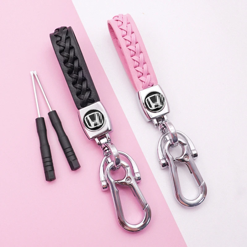 

Car accessories business fashion leather braided rope key ring for Honda- Civics Accords CRV Hrv Jazz Ridgeline Passport Pilot