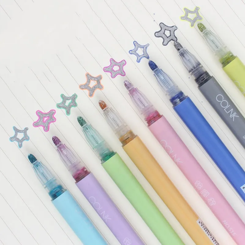 8 шт. двойная ручка металлический цвет магический контур маркер сделай сам альбом