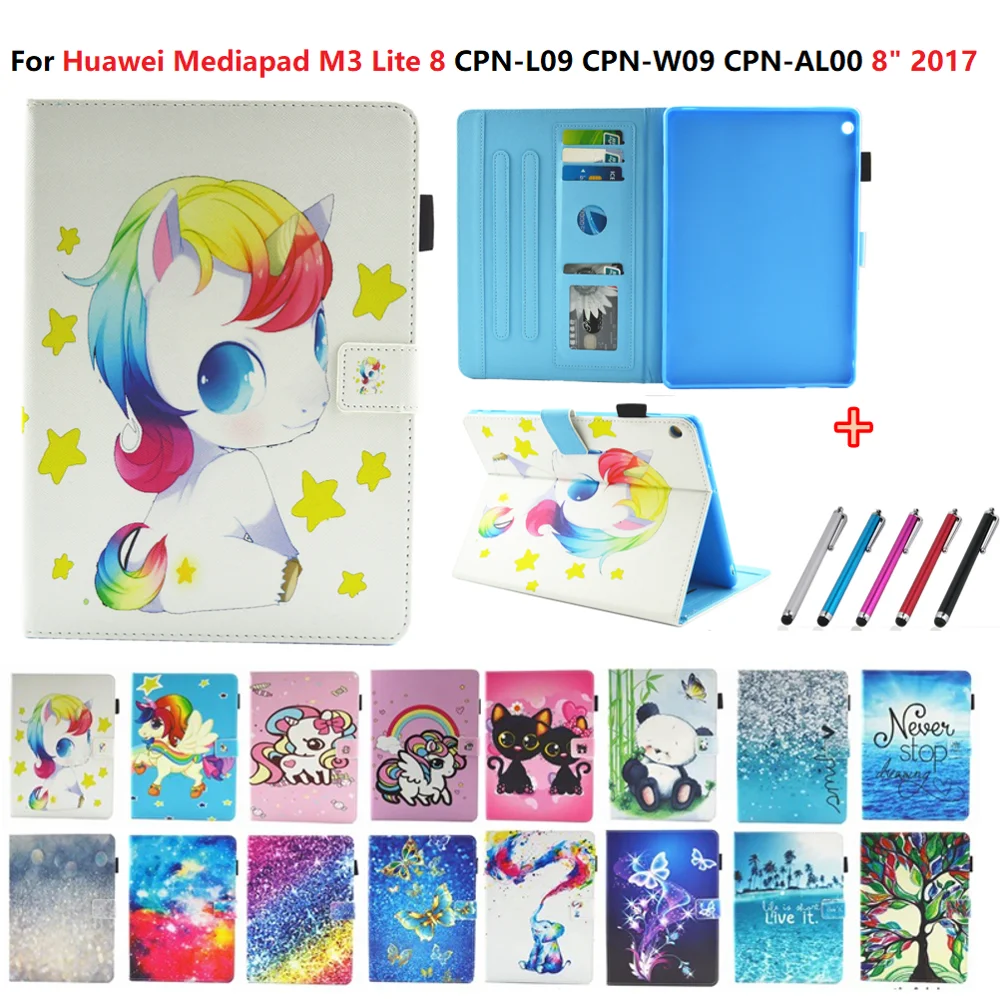 Милый Единорог чехол смарт-чехол для планшета Huawei MediaPad M3 Lite 8 планшет 0 &quotCPN-W09 CPN-AL00