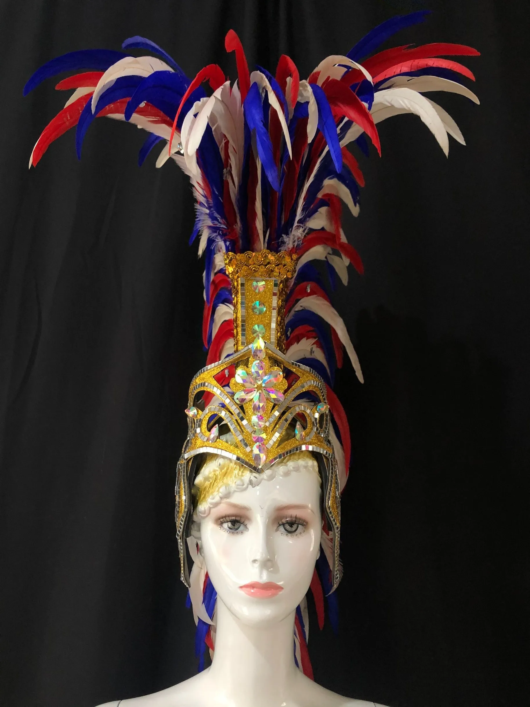 Модный и изысканный головной убор с перьями для танца самбы карнавала Хэллоуина