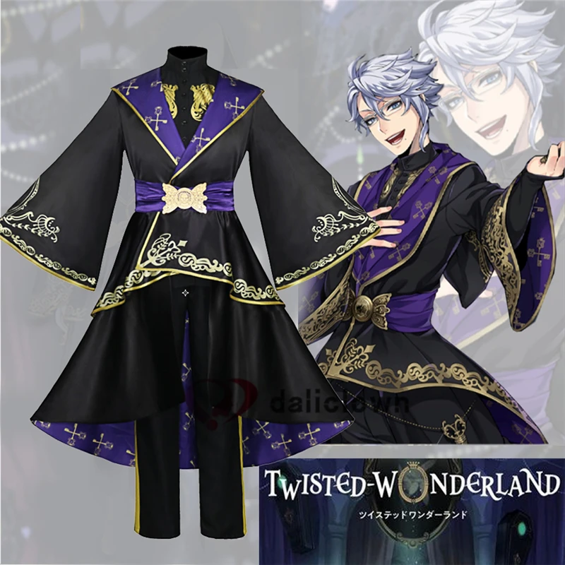 

Game Twisted Wonderland Cosplay Costume Riddle Black Fancy Dress Women Men Uniform Outfit Party Purim Carnival Costumes