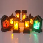 Украшения для Хэллоуина, светодиодные свечи, чайный светильник, винтажный замок, тыква, призрак, подвесной светодиодный фонарь, лампа для Хэллоуина, вечеринки, товары для дома