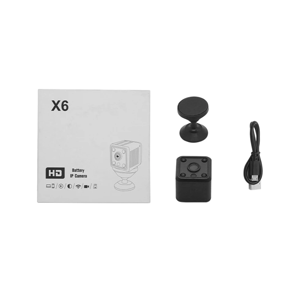 Беспроводная мини камера видеонаблюдения X6 с ночным видением 1080P HD WiFi|Компактные
