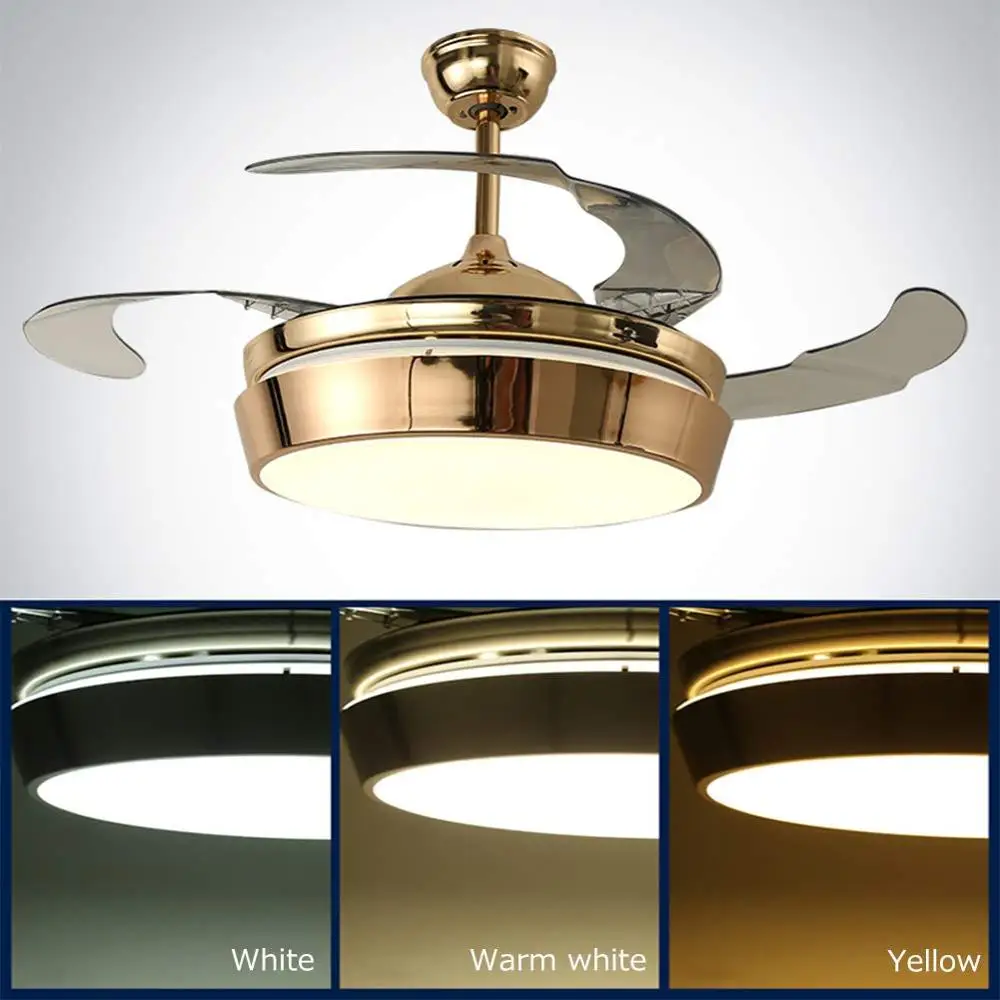 Роскошный потолочный вентилятор 42 дюйма с подсветкой акриловая люстра