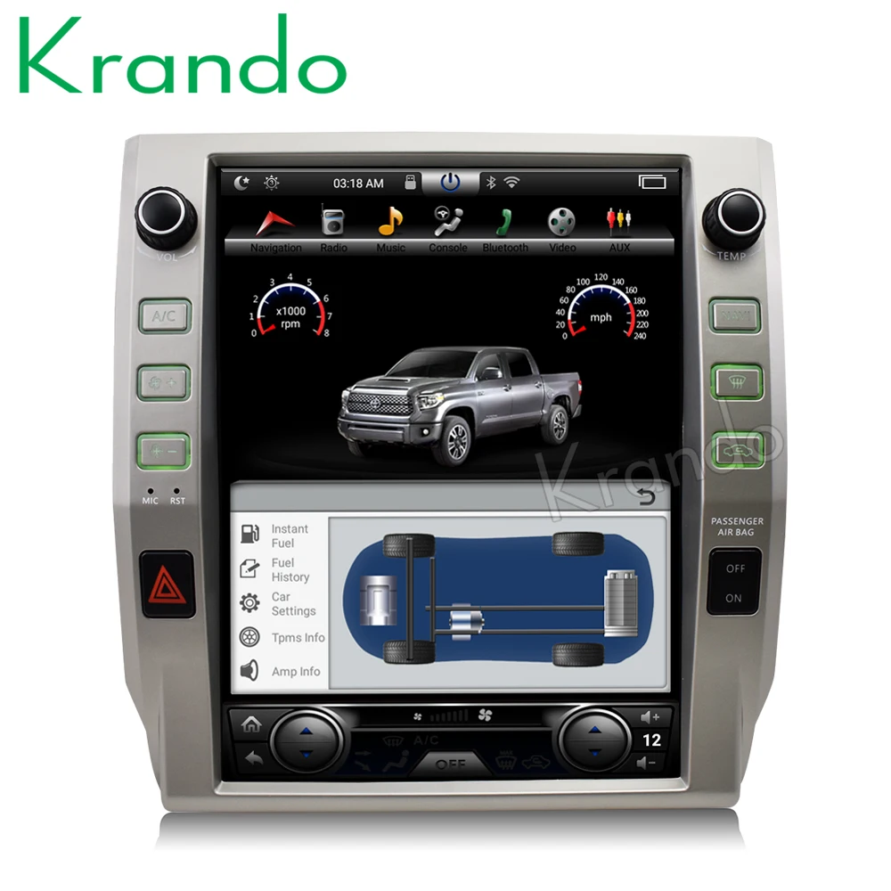 Автомобильный радиоприемник Krando Android 8 1 12 дюймов tesla вертикальный экран gps GPS
