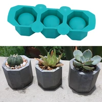 geometric polygonal silicone flowerpot mold diy ceramic clay crafts epoxy resin mould concrete molds candle pot mold