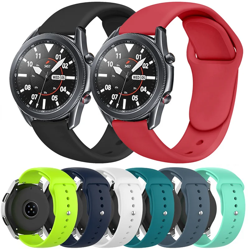 

20mm/22mm correa strap For Samsung Galaxy watch 3/46mm/42mm/Active 2 40 Gear S3 Silicone bracelet Huawei watch GT 2/2e/pro band