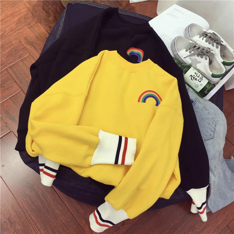 Женские толстовки на осень и зиму новые бархатные Модный милый Универсальный