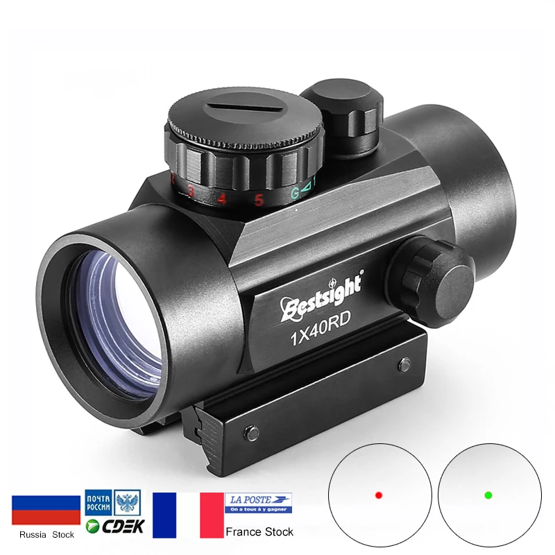 Оптический прицел 1X40 с красной и зеленой точкой дальномер подсветкой охотничий