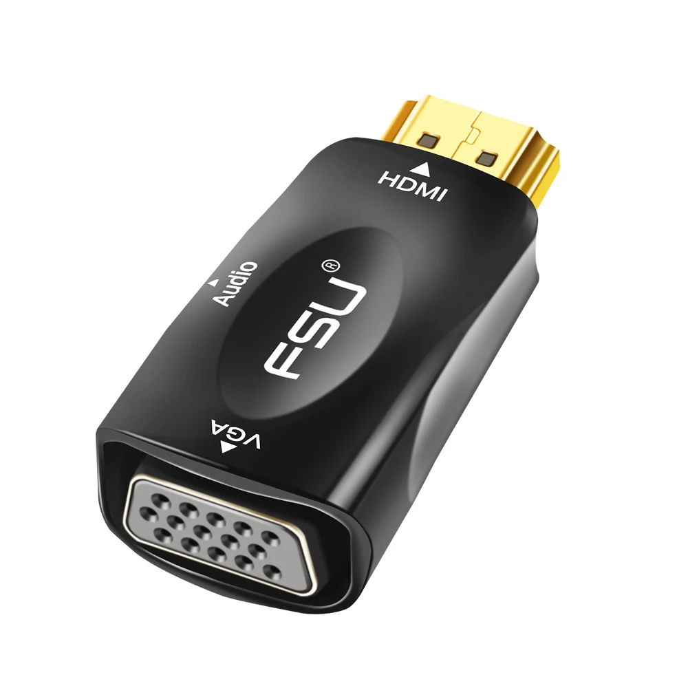 Новый лучший портативный HDMI к VGA адаптер 1080P папа Женский конвертер с аудио