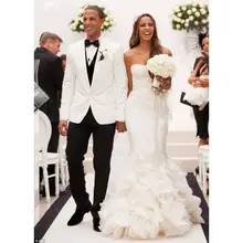 2022 Hot Selling High Quality Shawl Collar Men's White Suits Custom Made One Button Fashion Casual Wear Blazer 3 Pieces Skinny (2)