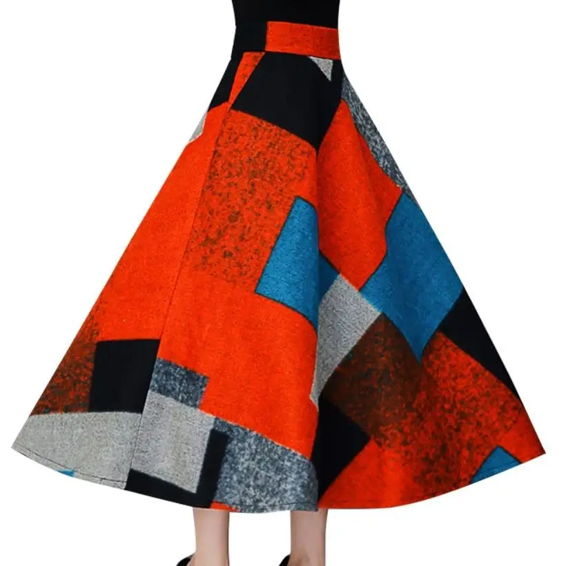 Винтажная шерстяная длинная Плиссированная юбка для женщин Осень-зима высокая