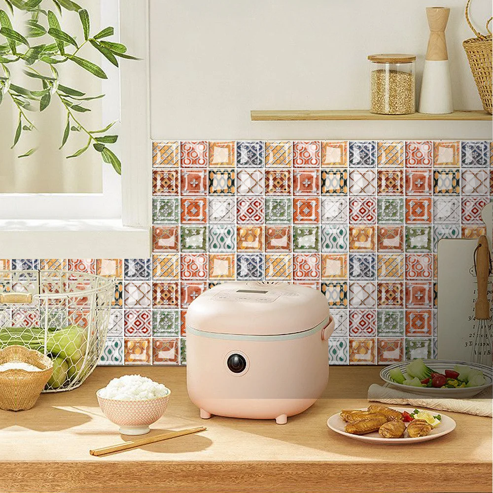 Наклейка для мозаичной плитки 3D самоклеящаяся Съемная настенная бумажная плитка