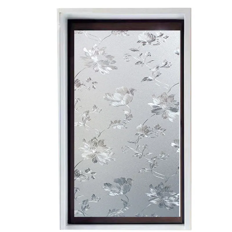 Пленка на окно с цветочным узором гибискуса из ПВХ матовая индивидуальная 3D