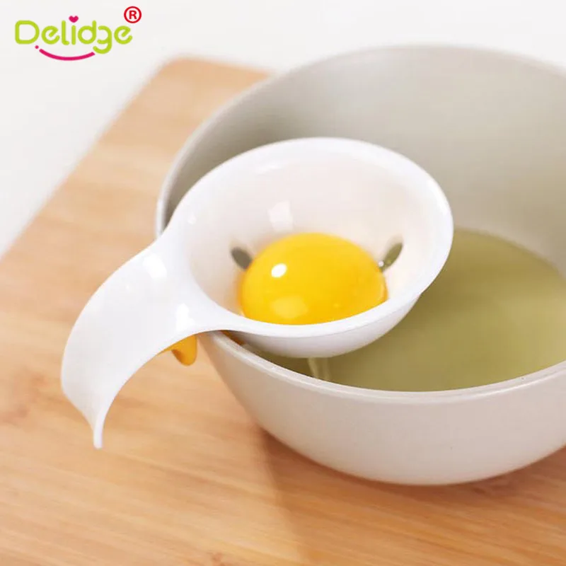 Delidge 1pc Plastic Mini Egg Yolk White Separator With Silicone Holder Egg Separator Baking Kitchen Cooking Tool Accessiories