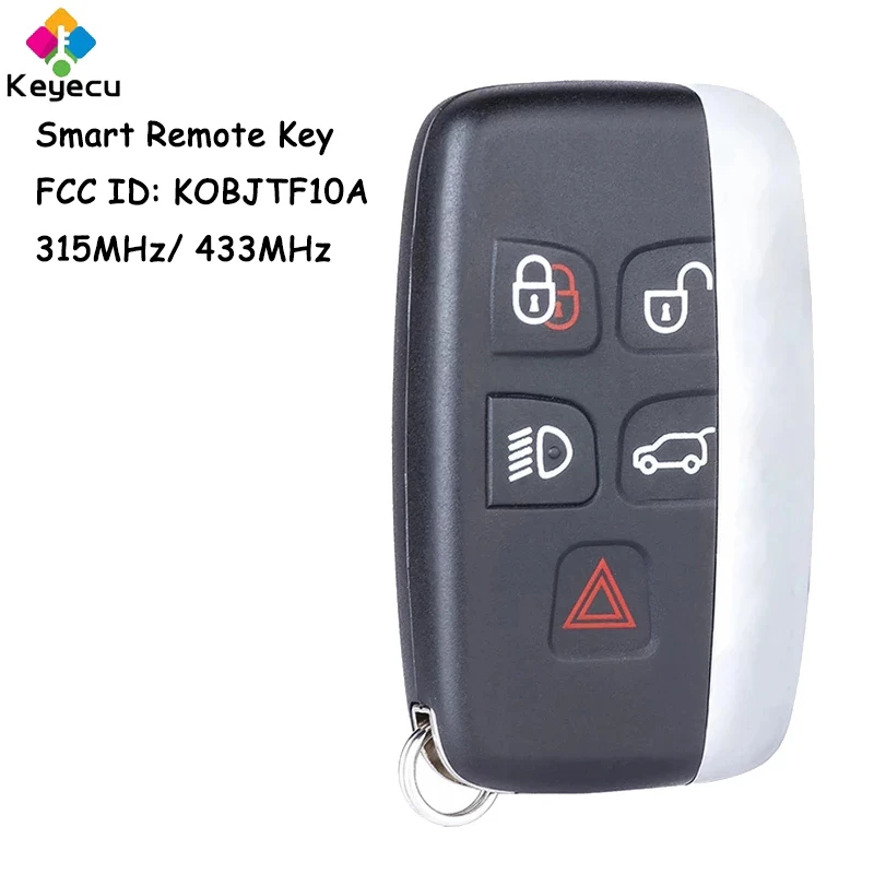 

KEYECU Smart Remote Car Key With 5 Buttons 315MHz 433MHz for Land Rover Range Rover Sport Evoque LR2 LR4 Discovery Fob KOBJTF10A