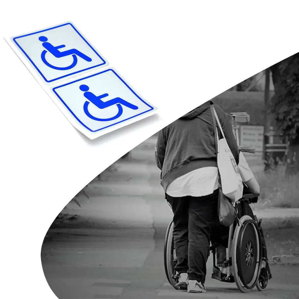 

1 Set Car Window Bumper Handicapped Sign 10*10cm Stickers Logo Sticker Plastic Automobile Accessories