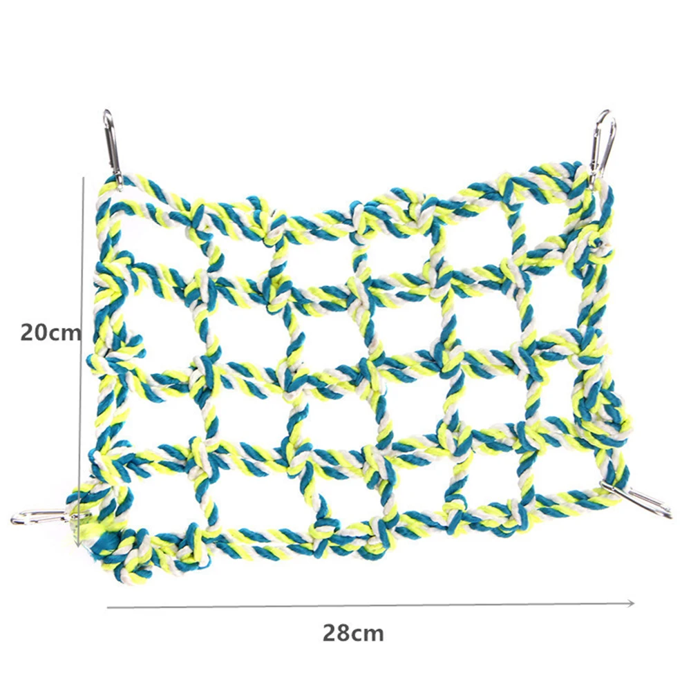 

Pet Bird Climbing Net Bird Parrot Toys Hanging Rope with Buckles Training Climbing Cage Toy Pet Bed Bird Cage Toys Pet Supplies