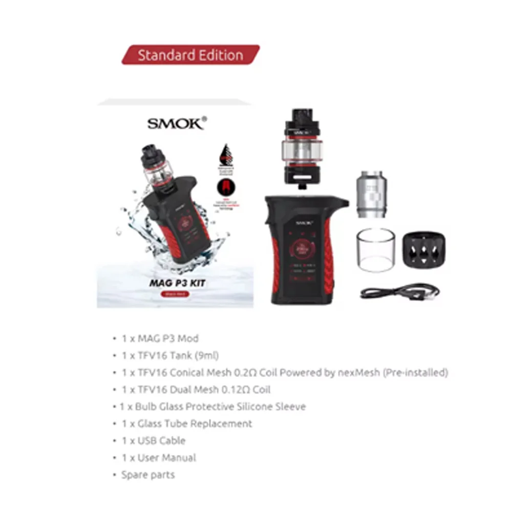Предзаказ электронная сигарета Smok Mag P3 Kit 230W box Mod & TFV16 Tank E Cigs IQ S чипсет
