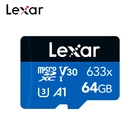 Карта памяти Micro SD Lexar, класс 10, 100% x 64 ГБ, 256 ГБ, высокая скорость 95, МБс., 128, 633 ГБ, UHS-I x 64 ГБ