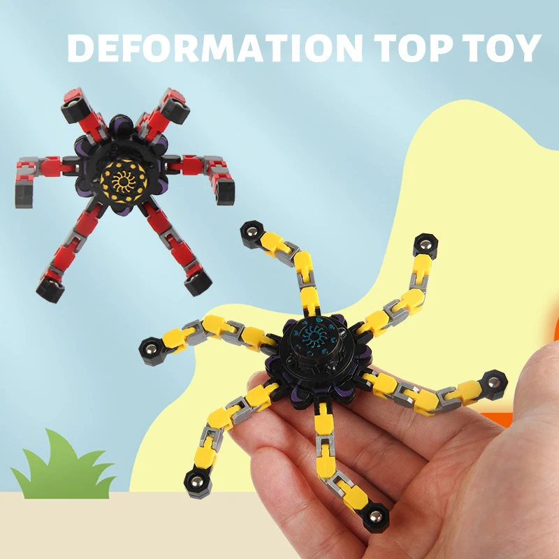 

Creative Spinning Top Fidget Toy Transformable Chain Mechanical Gyro DIY Deformable Chain Anti Stress Fingertip Spinner