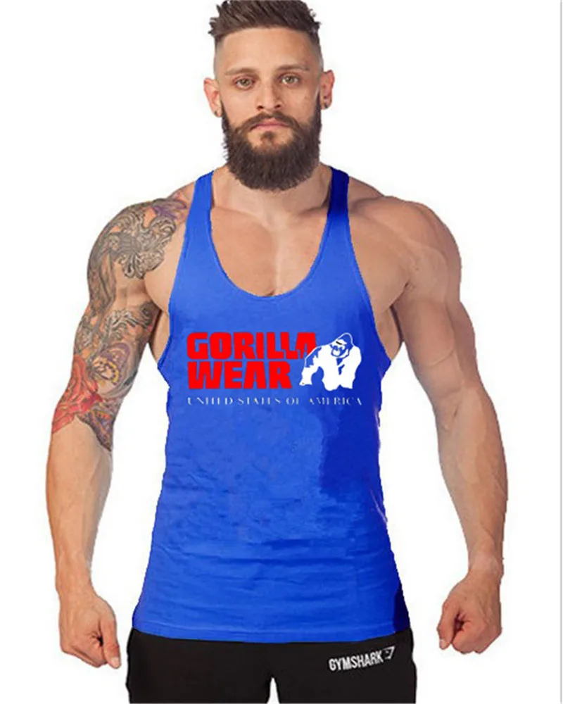 Горилла носит стильный мужской хлопковый жилет мужская рубашка для фитнеса