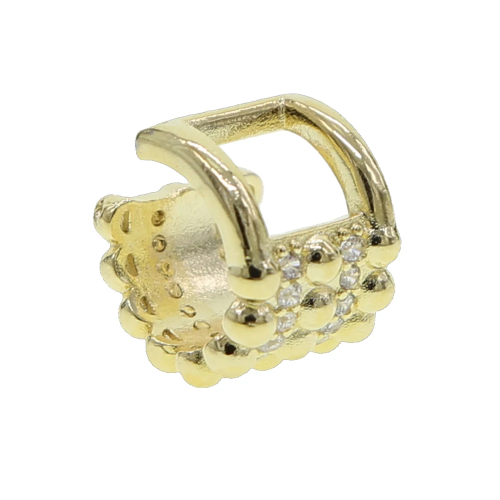 Золотой цвет Мульти обернуть вокруг бисером cz дизайн широкий Кафф 1 шт клипсы в