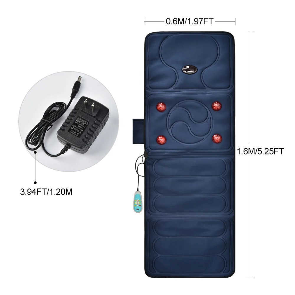 

Massage Electric Heating Vibrating Back Massager Winter Infrared Warm Treatment Massaging Chair Cushion Mattress Pain Relief
