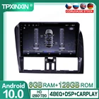 Автомобильный мультимедийный стерео-плеер, 10,25 дюймов, Android 10, 6 + 128 ГГц, для Volvo XC60 2009-2012