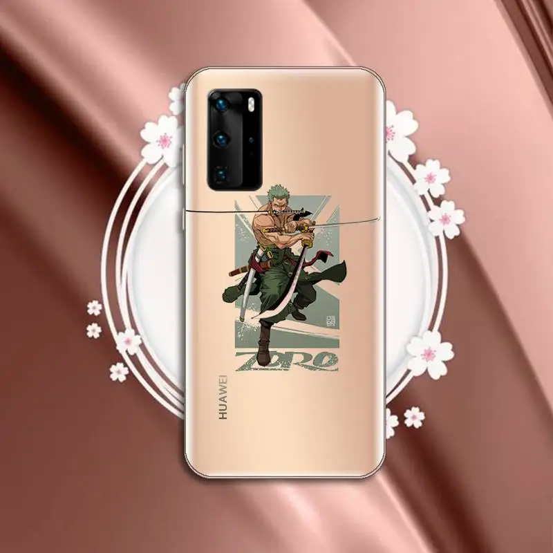 

One Piece Zoro Japanese Manga Phone Case Transparent for Huawei P honor 8 10i 20 30 40 smart 2019