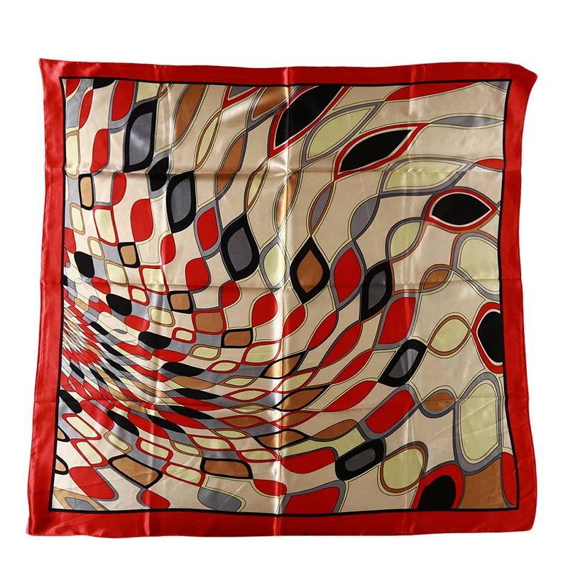 

Женский шарф геометрический Алмазный квадратные шарфы большого размера шаль Новый имитированный шелковый сатиновый шарф высокого качеств...