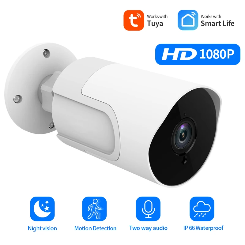 

Tuya Smart Life IP66 Waterproof IP Camera WiFi Wireless Camera 1080P Home Security Outdoor IR Two Way Audio Motion Detection