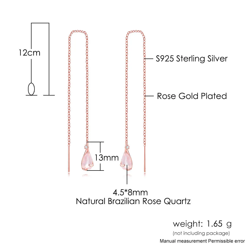 Женские серьги-подвески из стерлингового серебра 925 пробы с вишенкой кварца