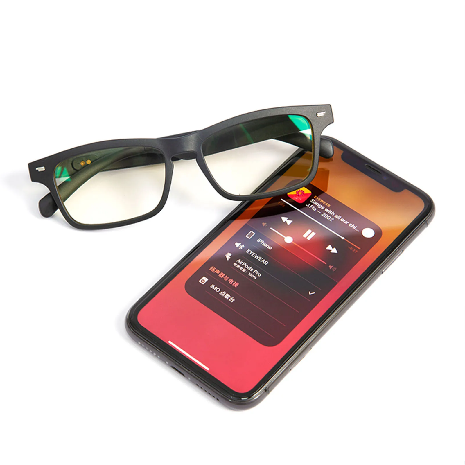 저렴한 신제품 블루투스 무선 오픈 엔드 안경 핸즈프리 헤드셋, 자기 충전 IPX5 방수 선글라스 음악 헤드폰 마이크 포함