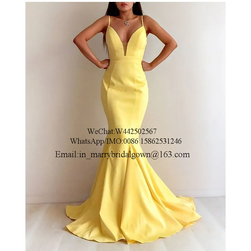 Женское длинное вечернее платье желтое плиссированное платье-Русалка для