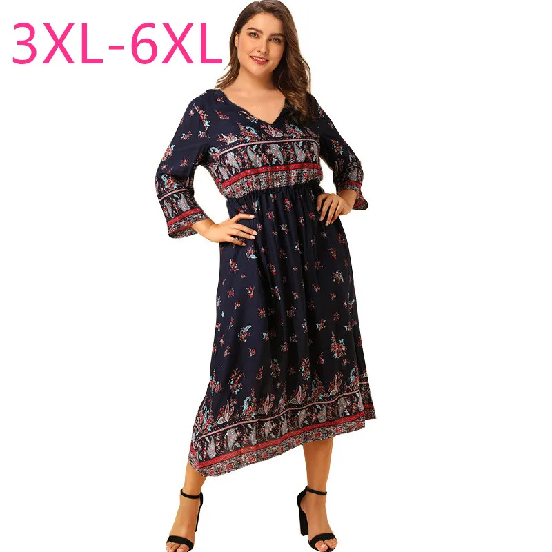 Женское длинное свободное платье повседневное синее плиссированное с длинным