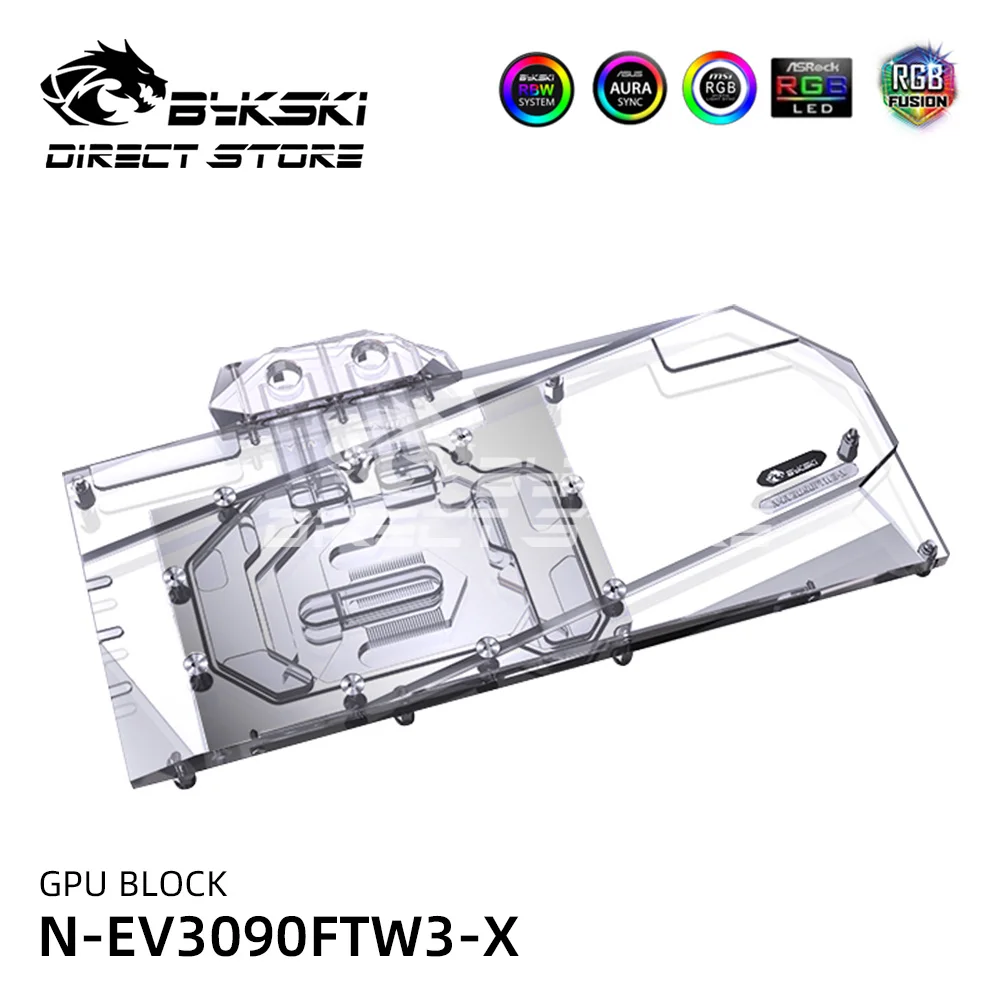 Bykski A-RGB GPU для горного велосипеда блоки EVGA RTX3090 3080 FTW3 ULTR VGA блок водяного