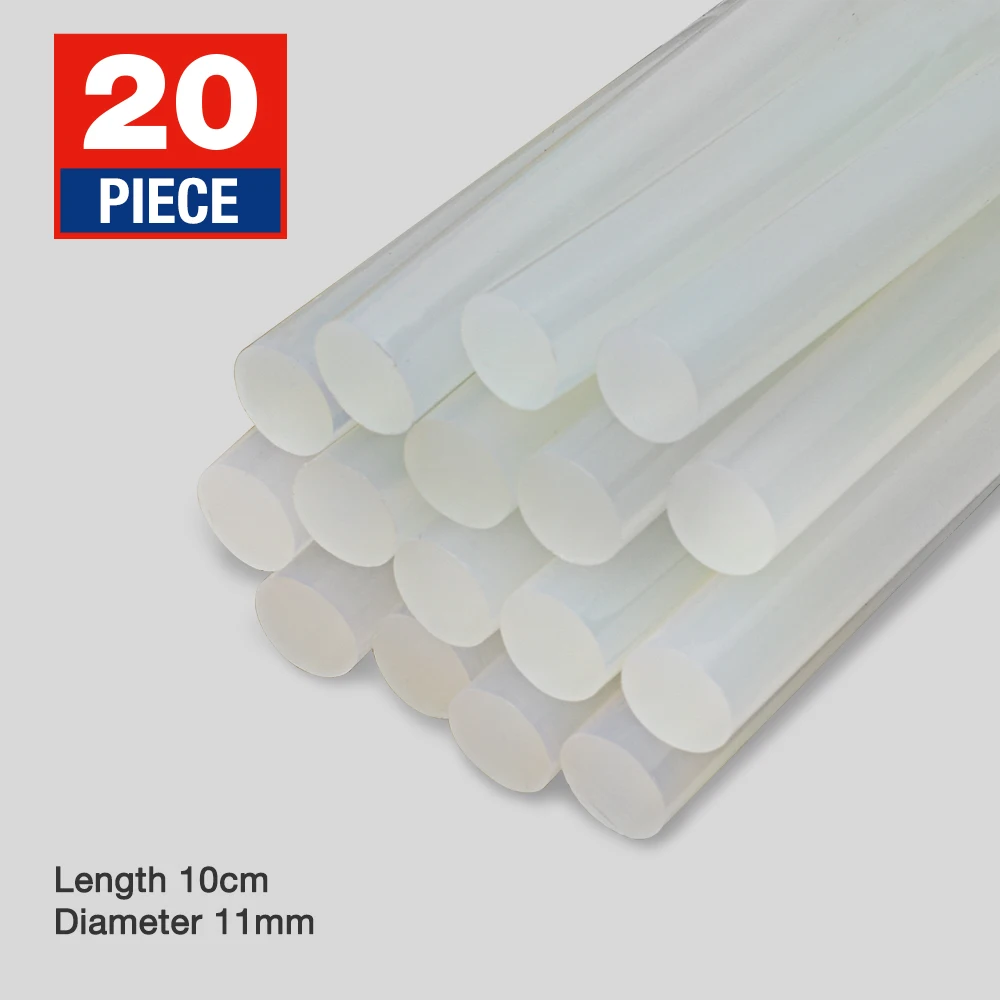 

30w Eu Plug High Temp Heater Melt Hot Glue Gun 20pcs 11mm Transparent Hot Melt Glue Sticks Professional Hot Silicone Gun