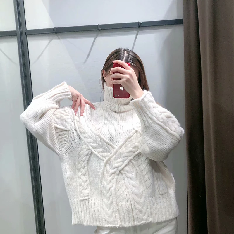 women thick white turtleneck jumper pullover casual sweater 2020 autumn winter solid warm long sleeve fashion feminina | Женская одежда