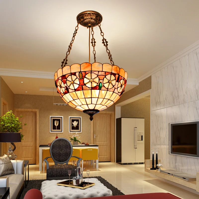 Европейский Средиземноморский ретро подвесной светильник Тиффани в виде
