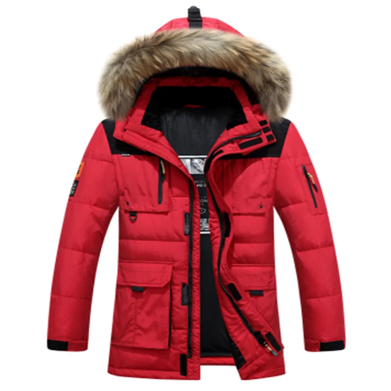 Мужской пуховик 40 градусов устойчивый к холоду в русском стиле