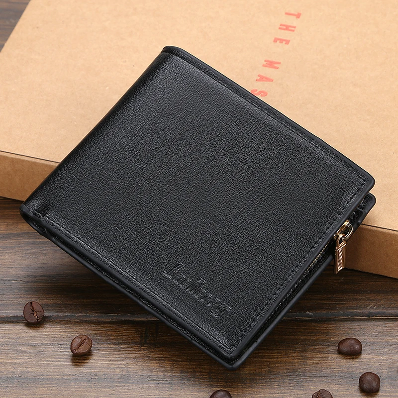 Кошелек мужской короткий деловой корейский бумажник с несколькими кармашками