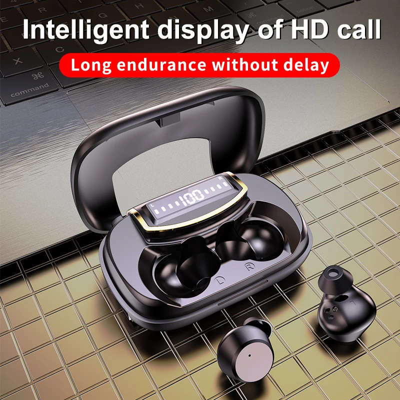 TWS Wireless Earbuds Bluetooth Headphones 2500mAh LED Charging Box 9D Bass Stereo Noise Reduction Earphones Headsets with Mic |