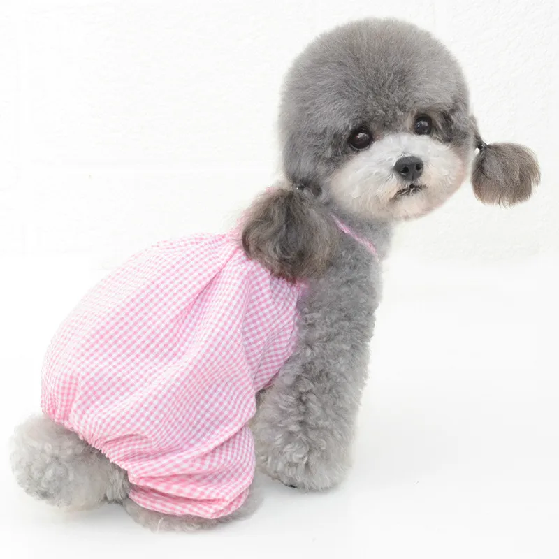 Клетчатое платье для собак одежда без шапки платья пачки костюмы щенков и