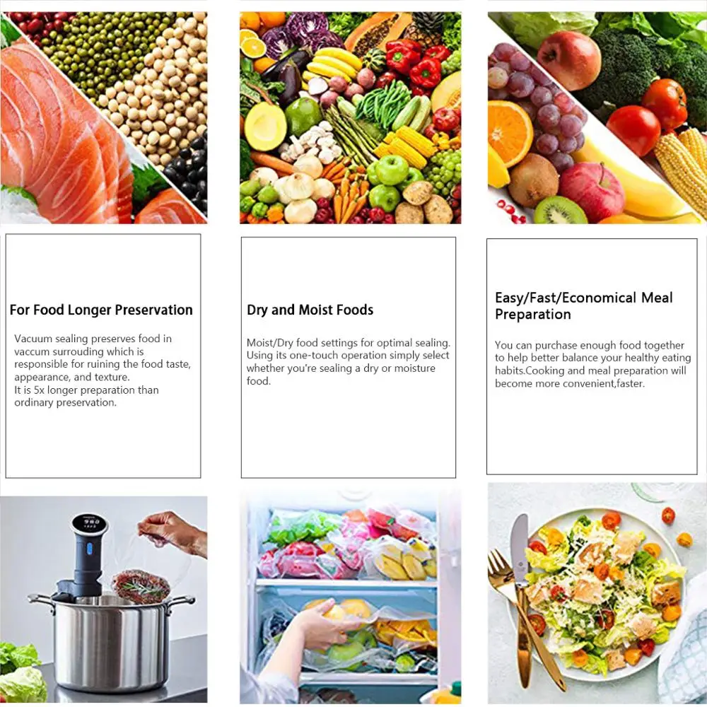 Кухонные вакуумные пакеты Sous Vide рулонные для вакуумного упаковщика еды 25*500 см