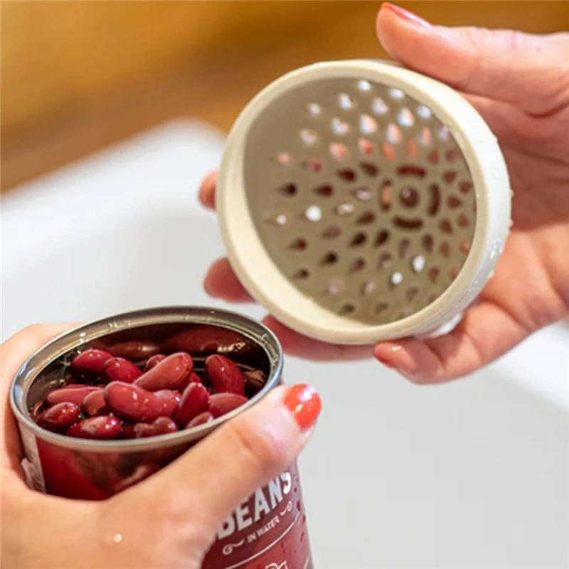 

Multi-use Micro Kitchen Colander Can Drainer Lid Food Mesh Drain Tinned Fruit 11UA