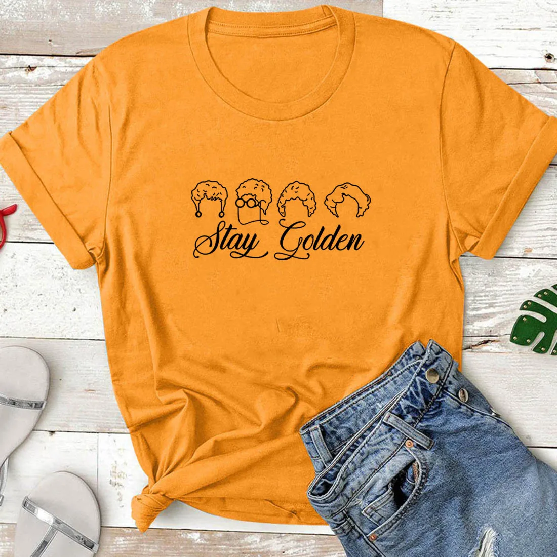 

Stay Golden Shirt Funny T Shirt Women Top Fashion Summer O-neck Cotton Tshirt Women Loose Camiseta Mujer Casual Tee Shirt Femme